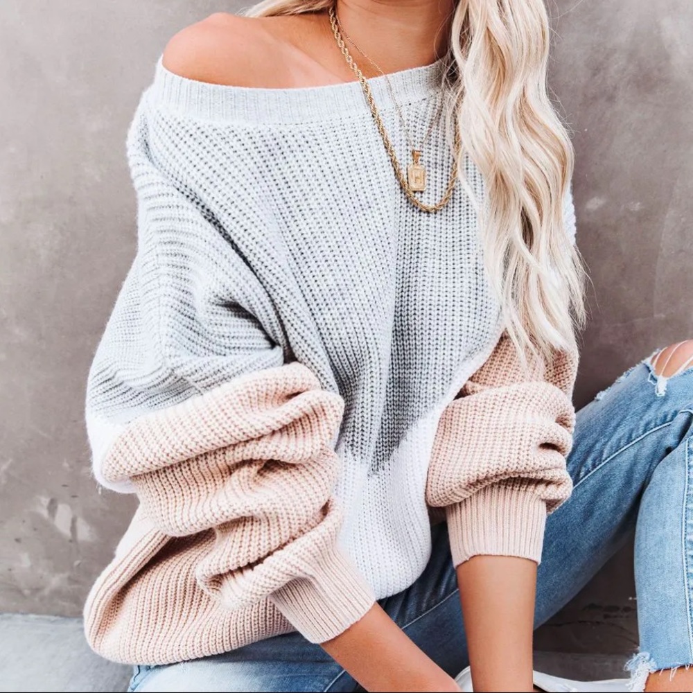 NWT Vici 'give love a chance' chevron sweater
